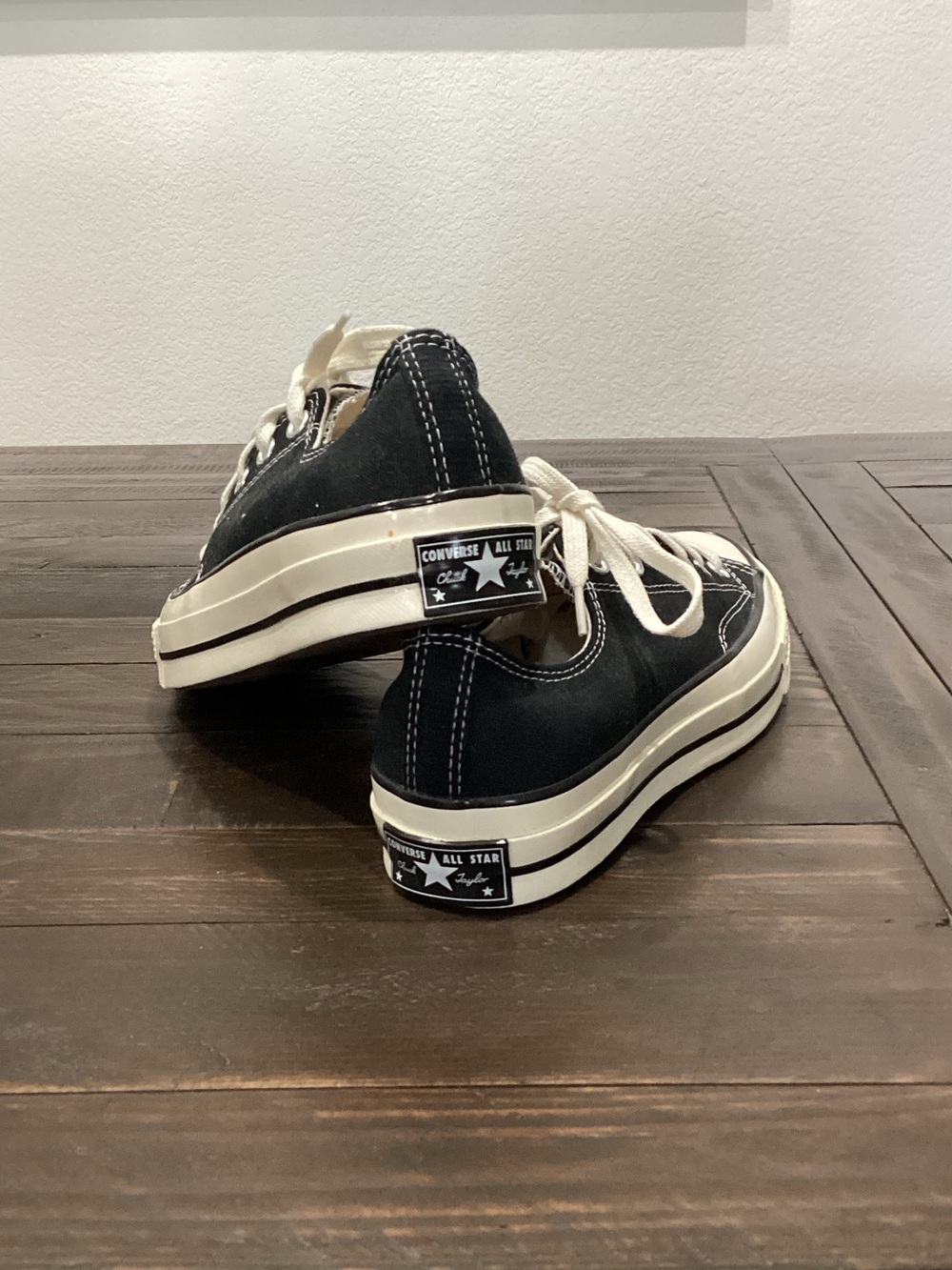Converse Black Canvas Low-Top Sneakers with White Accents - Picture 3 of 7